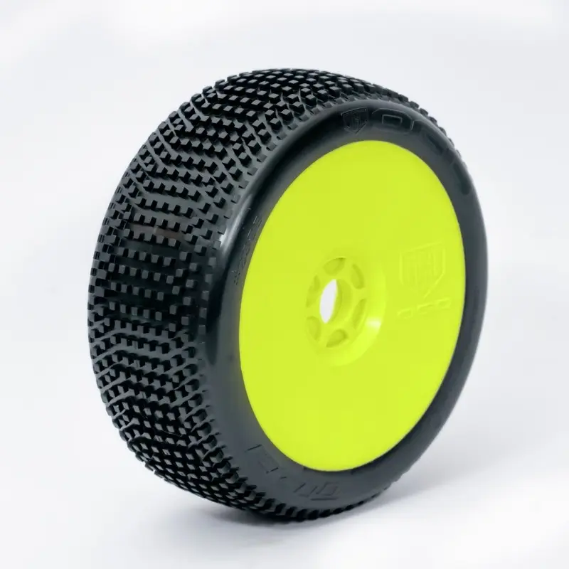 OGO Racing Tires 1:8 Buggy TIDE MEDIUM "V2" pre-mounted yellow (2) (B2308GMY)