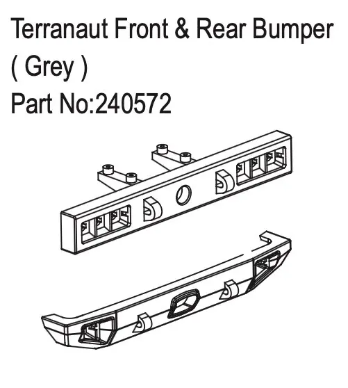 Hobby Plus Terranaut Front & Rear Bumper ( Grey ) (HBP240572)
