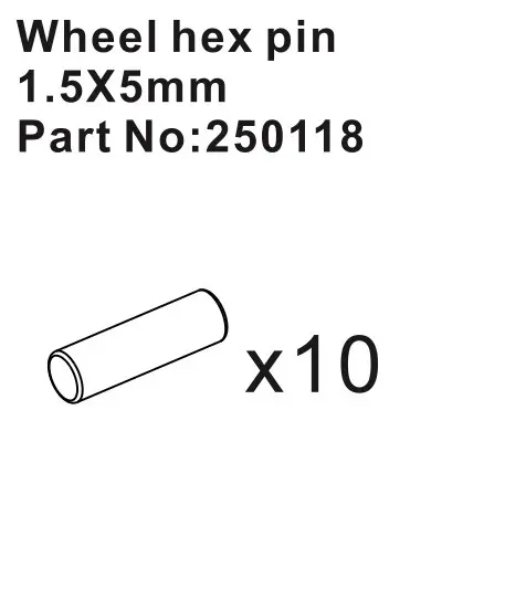 Hobby Plus Wheel Hex Pins 1.5*5mm (10) (HBP250118)