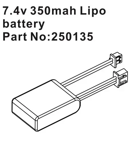 Hobby Plus 7.4V 350mAh LiPo Battery (HBP250135)
