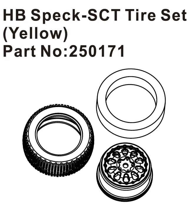 Hobby Plus HB Speck-SCT Tire Set ( Yellow ) (HBP250171)