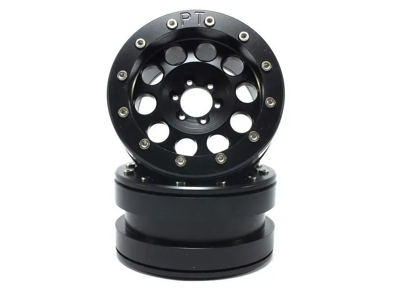 Metsafil Beadlock Wheels PT-REVOLVER black/black 2.2 (2) w/o wheel hub (MT2220BB)
