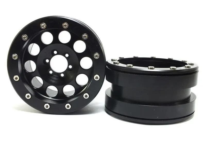 Metsafil Beadlock Wheels PT-REVOLVER black/black 2.2 (2) w/o wheel hub (MT2220BB)
