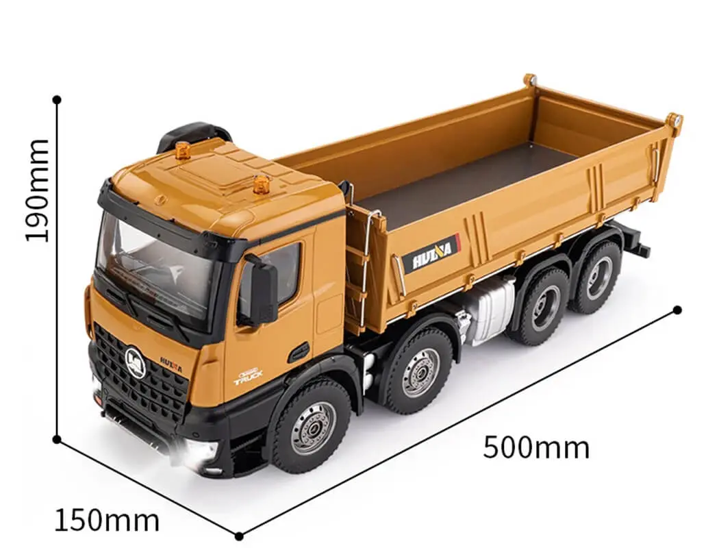Huina RC Tipper Dumptruck 12CH 8-Wheel with Die Cast Metal Parts