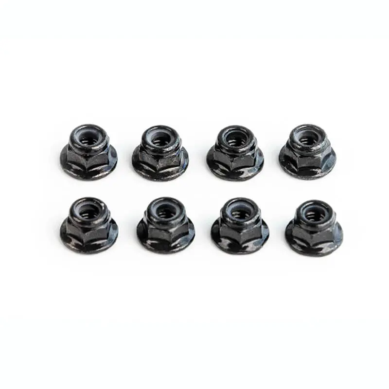 UDI RC M4 Hex Flanged Lock Nut, (8pcs), Black