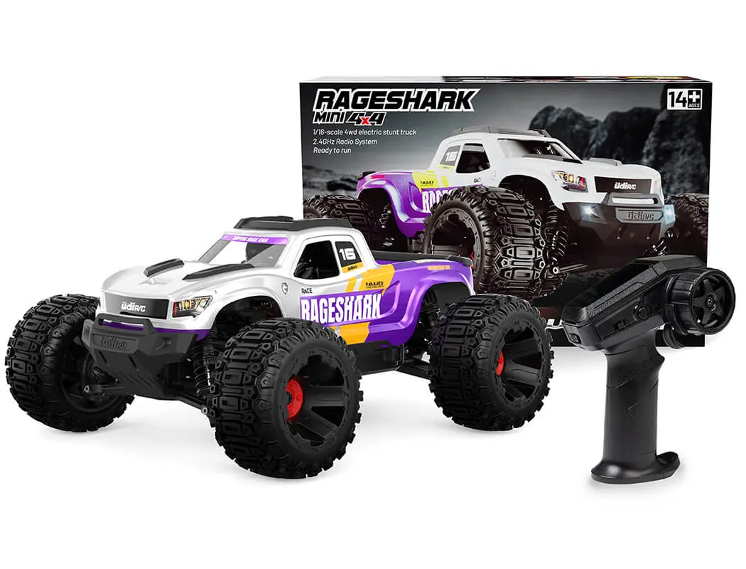 UDI RC Rageshark Monster Truck 1/16 Brushed RTR - Purple