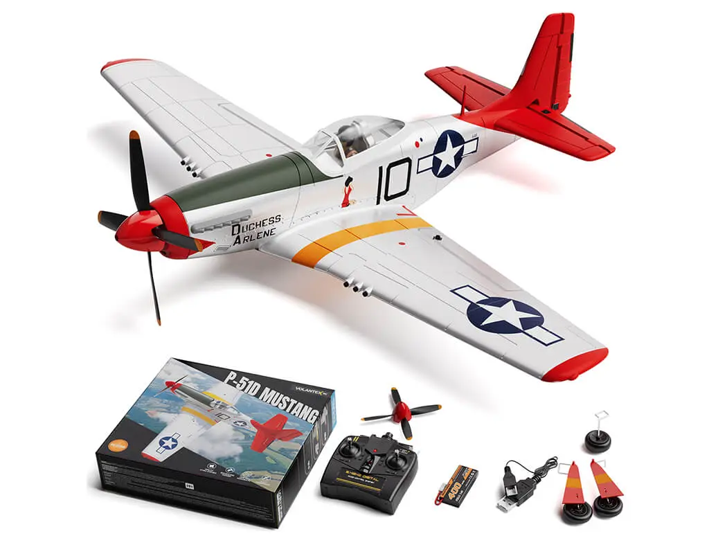 Volantex P-51D Mustang Red 4CH 500mm Brushless with Gyro RTF